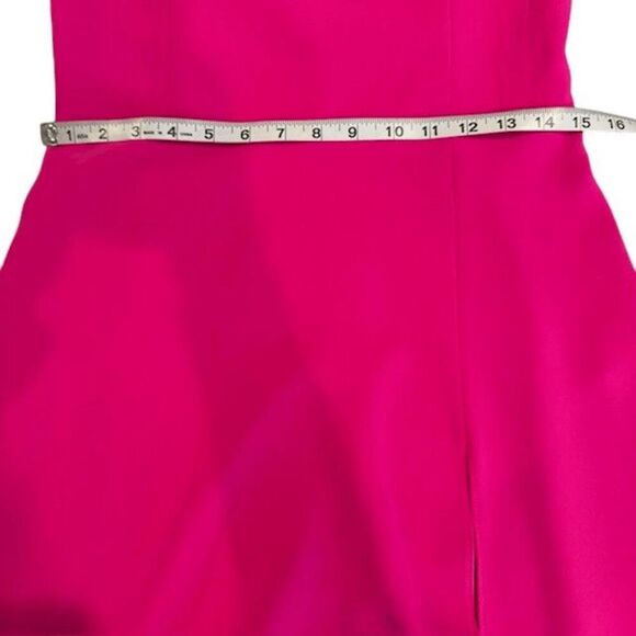 Amanda Uprichard Mandy Midi Dress Strapless Hot Pink High Slit Size Large - Picture 10 of 12